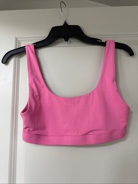 Fabletics Pink Scoop Neck Crop Sports Bra Top - S